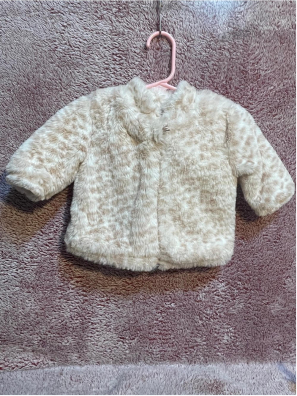 Girls 0-3 months rz by Rachel Zoe pink & white faux fur jacket